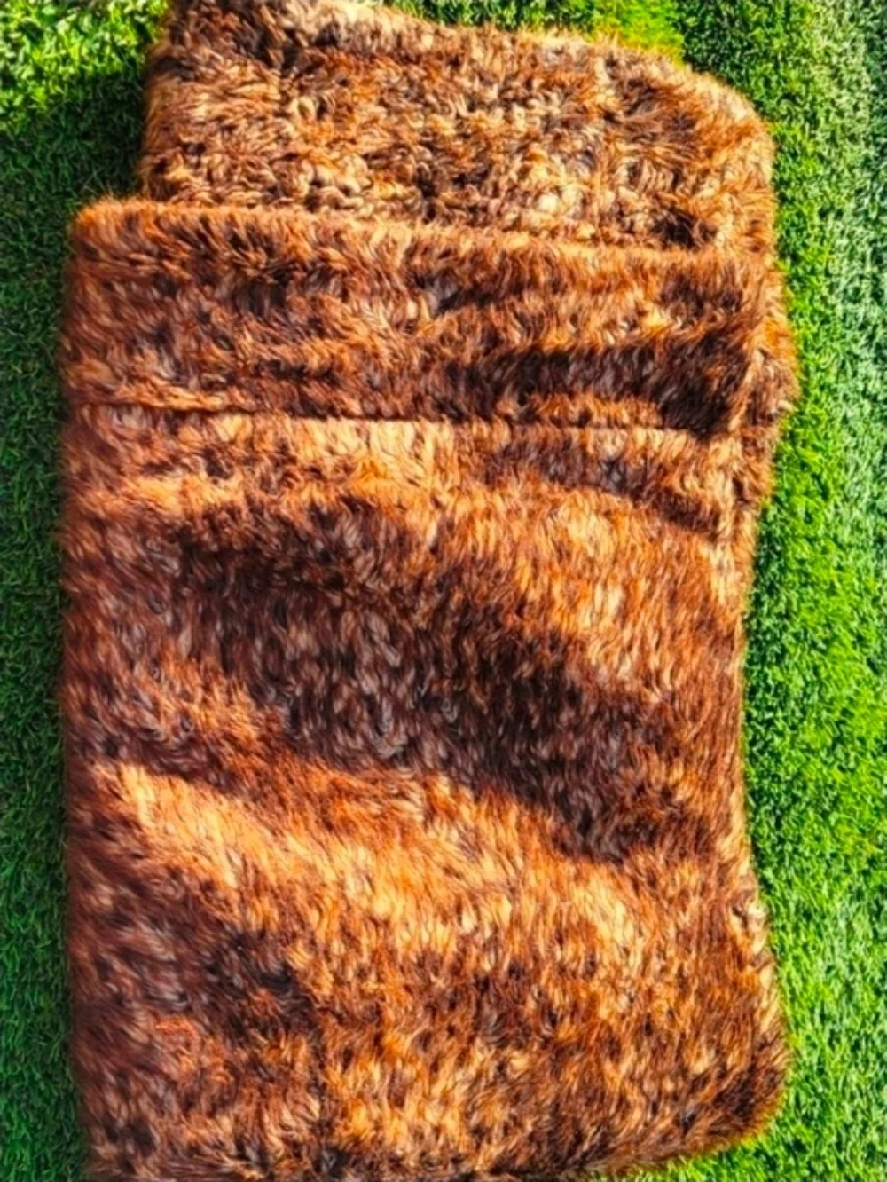 Cozy Faux Fur Throw Blanket - Rich Brown Faux Fur Blanket Throw 2 sided
